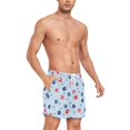 thumbnail image 4 of FORMRS Mens Swim Trunks Mesh Liner Quick Dry Casual Beach Board Shorts with Pockets, Sizes S-2XL, Blue Cartoon Paw Pattern, 4 of 9
