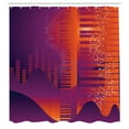 thumbnail image 3 of Ambesonne Music Shower Curtain, Abstract Volumes Bar Motif, 69"Wx75"L, Plum and Burnt Sienna, 3 of 5