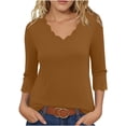 thumbnail image 3 of Top boho,Blusa de verano para mujer con cuello en V y manga corta, poliéster, informal y cómoda, ideal para el hogar, sopatenor, 3 of 7