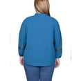 thumbnail image 3 of Plus Size Long Sleeve Blouse With Crochet Trim, 3 of 3