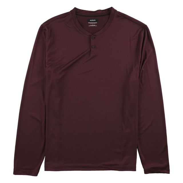 Alfani - Camiseta henley a rayas para hombre, color rojo, XXL