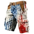 thumbnail image 3 of Drmagiyhm Royal Blue 4th of July Mens Cargo Shorts Athletic Gym Wide legs Short Lightweight Stars and Stripes Tactical Short Pants Sports Casual Mens Clothing with Pockets, 3 of 5