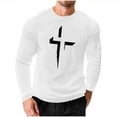thumbnail image 2 of Amzcrzy - Sudadera Para Hombre, Estilo Informal, Holgada, Elástica, Para Fitness, Para El Hogar, Estampada, Manga Larga, Cuello Redondo, Color Blanco, Talla S, 2 of 5