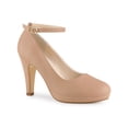 thumbnail image 1 of BLISSFUL STEP Escarpins à Talons Aiguilles Hauts pour Femmes à Bout Rond avec Bride à la Cheville -PU Nude-PU 8, 1 of 6
