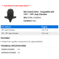 thumbnail image 2 of Idle Control Valve - Compatible with 1991 - 1997 Jeep Cherokee 1992 1993 1994 1995 1996, 2 of 2