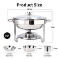 thumbnail image 5 of 4 Pack 5QT Chafing Dish Buffet Set , Stainless Steel Chafing Dishes for Buffet with Glass Lid & Holder, Round Chafers and Buffet Warmers Sets for Parties, Events, Wedding,, 5 of 9