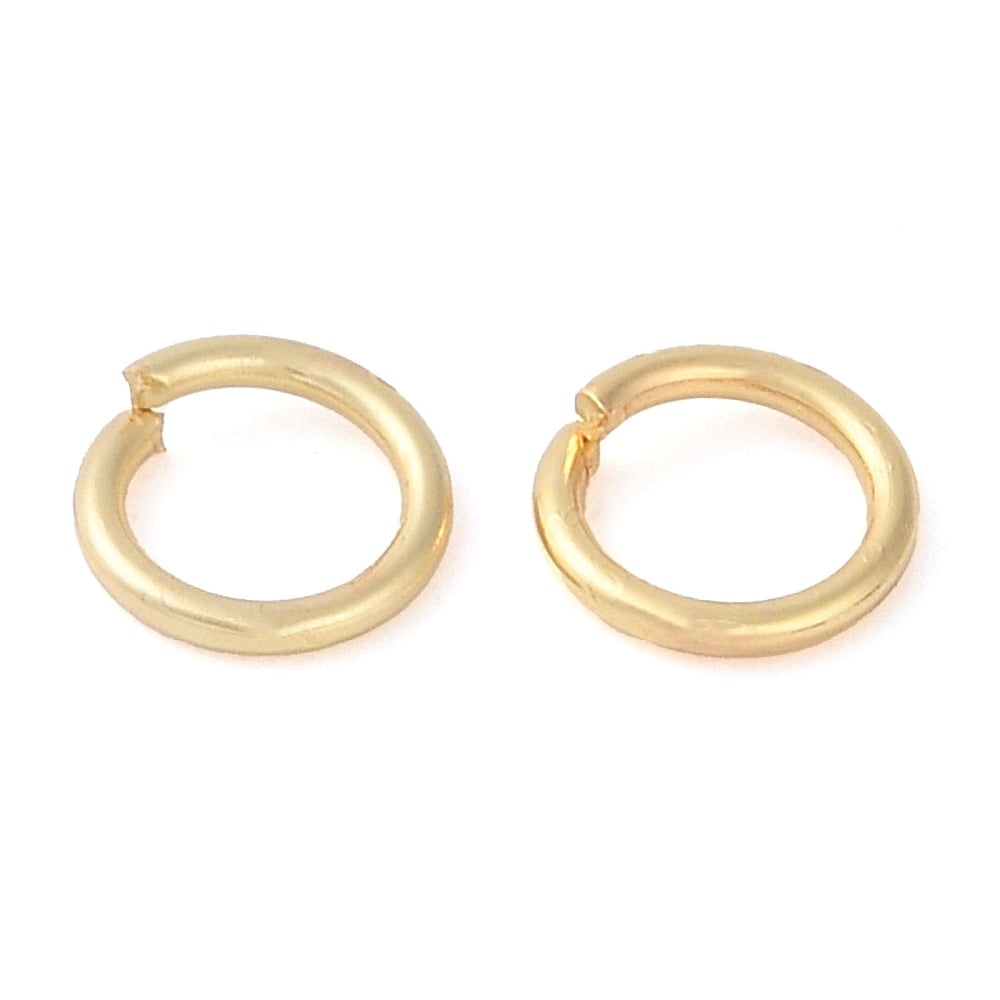 Brass Open Jump Rings Round Real 18K Gold Plated 5x0.7mm 21 Gauge Inner Diameter: 3.5mm 1900pcs/100g