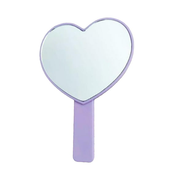 Mini espejo de mano de viaje en forma de corazón, espejo de mano cosmético con mango, con 4 colores para seleccionar El 185x13x1cm Yuyangstore Espejo de maquillaje de mano lindo