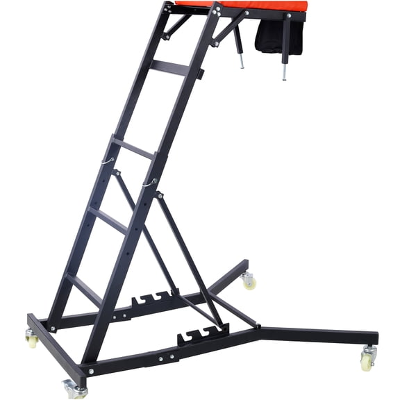 JERFIT Professional Adjustable Automotive Creeper, 330lb Capacity Heavy Duty Mechanics Stool with 9 Height & 3 Angle Positions, Foldable Engine Creeper with Tool Pouch for Garage Truck Repair