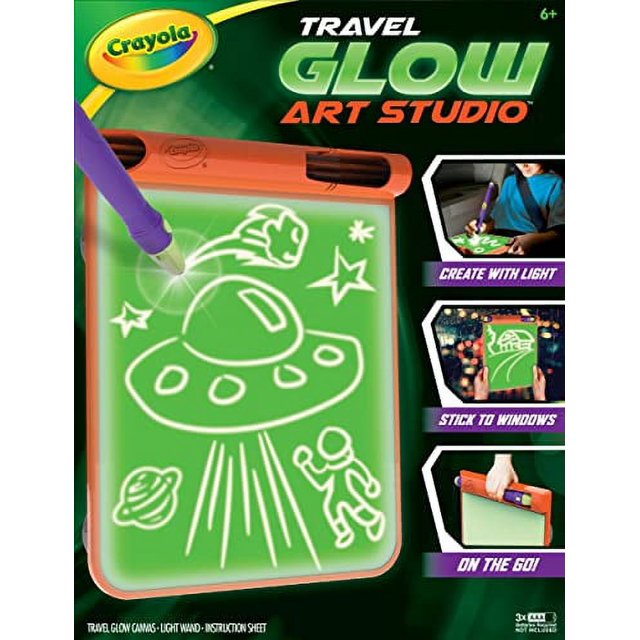 Glow Art Studio Crayola Travel con varita de luz y lienzo brillante