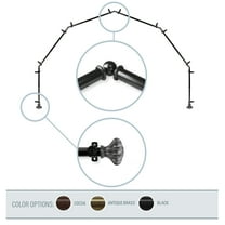 Maurice 13/16" 6-Sided Bay Window Curtain Rod - Black