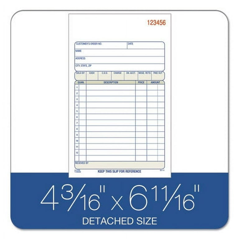 2-Part Sales Book, 12 Lines, Two-Part Carbon, 6.69 x 4.19, 50 Forms Total 2-Part Sales Book, 12 Lines, Two-Part Carbon, 6.69 x 4.19, 50 Forms Total