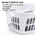 thumbnail image 5 of 4Pack of 50L(1.5 Bushel ) Large Hip-Hugger Portable Plastic Laundry Basket Stackable Storage Bin, White, 5 of 7