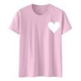 thumbnail image 3 of LIBRCLO Womens Tops Short Sleeve Valentines Graphic Tees Casual Holiday Crewneck T Shirts, 3 of 7