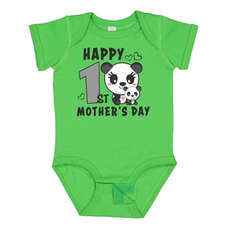 

Inktastic Happy First Mothers Day with Panda Bears Gift Baby Boy or Baby Girl Bodysuit