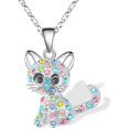 thumbnail image 1 of Collar con colgante de gato de colores, joyería para mujer, chica, amante de los gatos, regalo para hija amada, 1 of 5