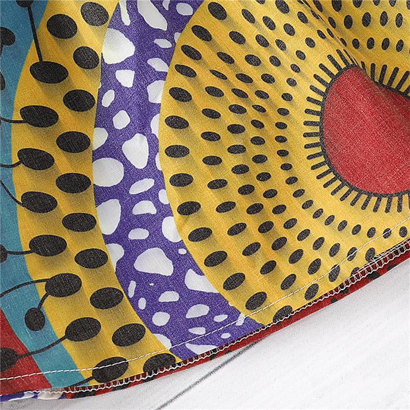 Edjude Toddler Baby Girls Dashiki Printed Clothing Sets African Ethnic Style Outfit Tradition Short Skirt Headband 2Pcs Sets