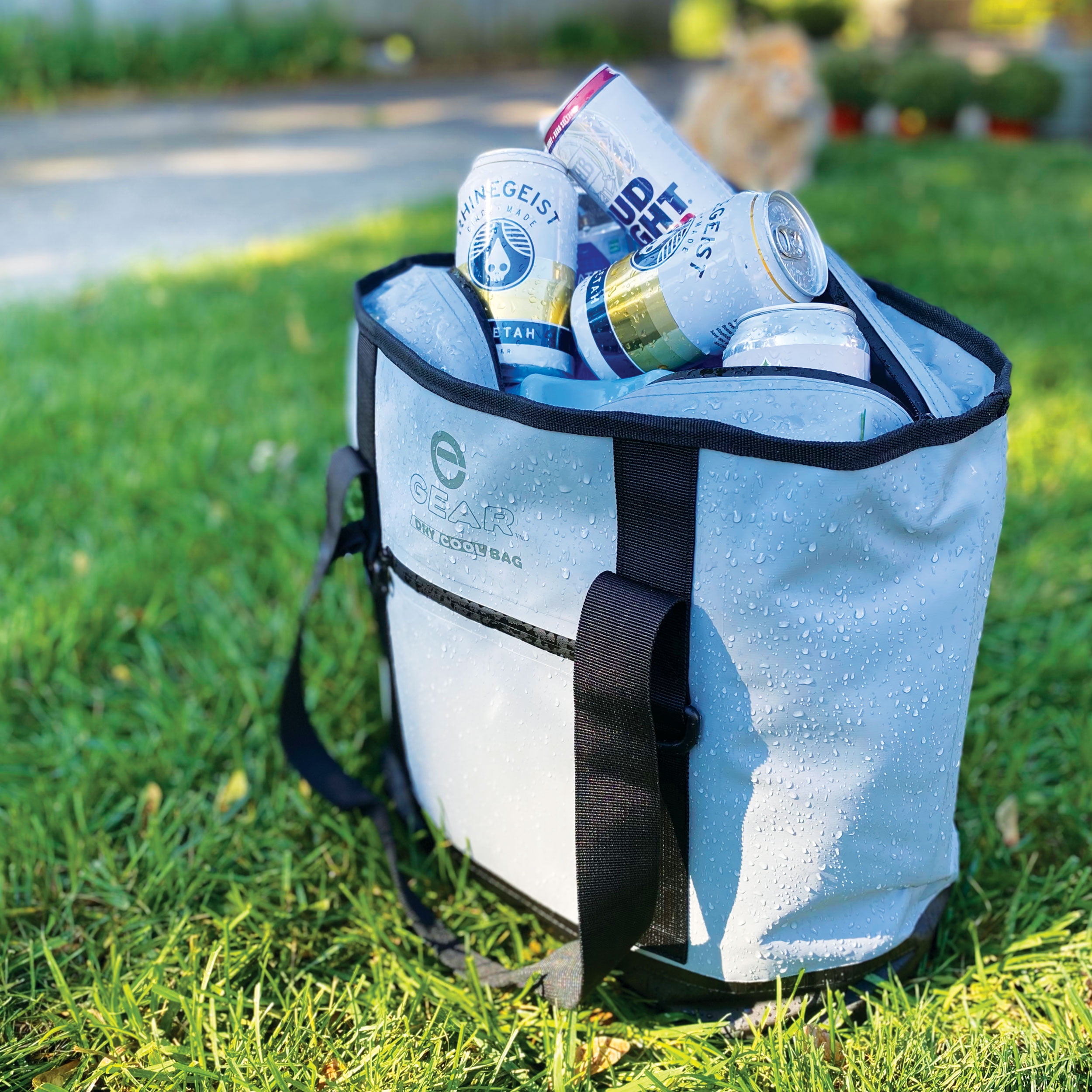 Enthusiast Gear Dry Bag Cooler Tote Collapsible Insulated with Side Pocket Holds 20 Cans Black 20L