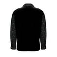 thumbnail image 4 of ClodeEU Womens Color Blocked Faux Sequins Long Sleeve Lapel Button Loose Sweatshirts Black,Womens Plus L, 4 of 6