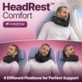 thumbnail image 4 of ComfyNap® Versatile Travel Neck Pillow for Airplane [Patented], 9 Positions in 3 Techniques, Plane Pillow with Pure Memory Foam, Travel Pillow with HeadRest Flight Sleep, Travel Essential - Mercury, 4 of 5