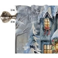 thumbnail image 4 of Kitchen Curtains Tiers, Christmas Tree Snowman House Snowflake Scarf Bow Colored Ball Winter Rod Pocket Short Window Valance Curtains for Kitchen Cafe Bathroom, 27.5"x24", 2 Panels, 4 of 5