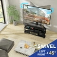 thumbnail image 5 of RTVR 3 in 1 TV Stand with Glass Shelves for up to 70 inch Screens, Modern Black Entertainment Center with TV Mount, 5 of 12