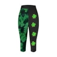 thumbnail image 4 of QATAINLAV Womens St Patricks Day Leggings Casual Tummy Control High Waisted Cropped Leggings Fashion Clover Print Workout Capri Pants Today Prime Sales Green XL, 4 of 5
