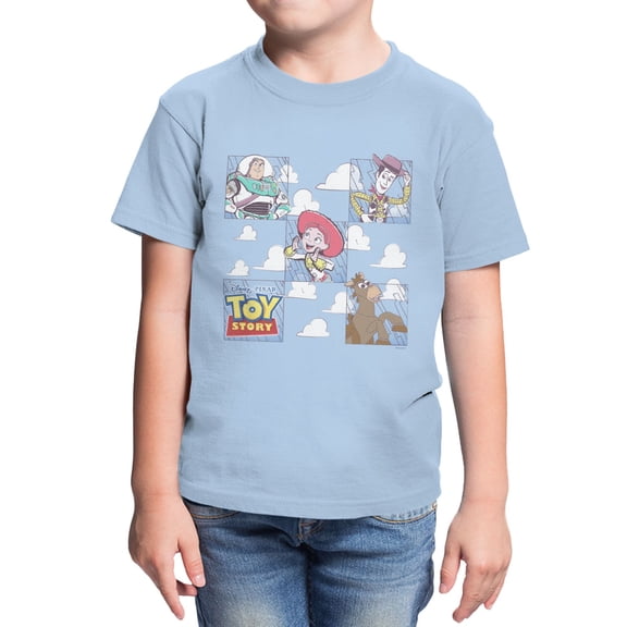 Disney Pixar Toy Story Youth Squared Up Partners T-Shirt (Light Blue, XS-XL)