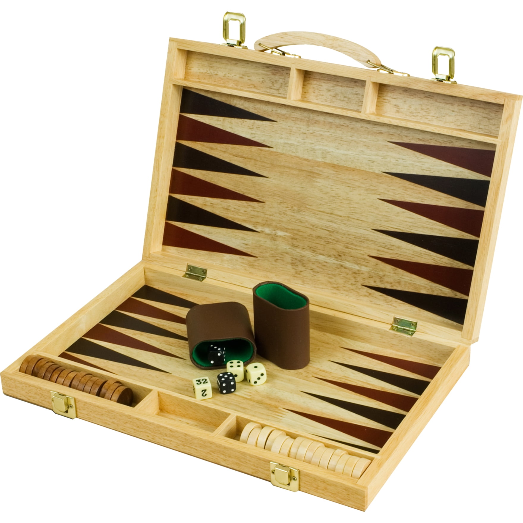 Crazy Games Backgammon Set - Classic Medium Brown 15 Inch 
