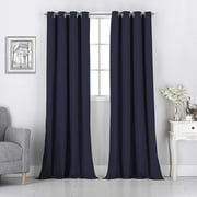 Navy Blue Solid Thermal Insulated Grommet Blackout Curtains/Drapes for Bedroom Window (2 Panels, 52 inches Wide by 84 inches Long, Navy Blue)