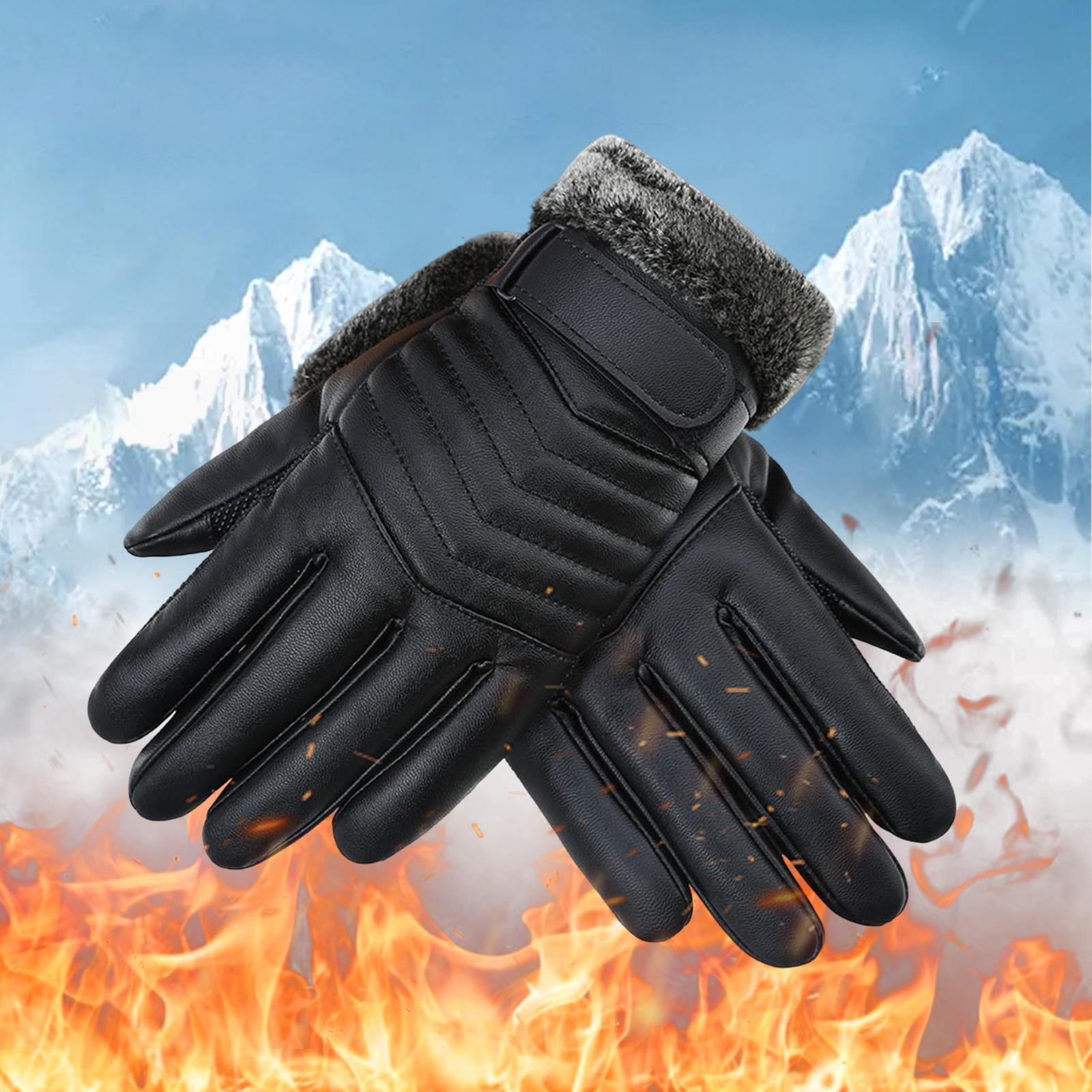 Winter Gloves Touch Screen Mittens Wear Resistant Soft Windproof Warm Gloves for Plush Stripe Walmart