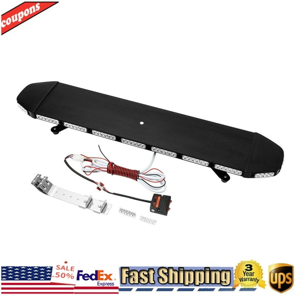 47 inch 108LED Strobe Light Bar Amber Emergency Beacon Warn Tow Truck Waterproof