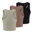 thumbnail image 3 of VBARHMQRT Corset Tops for Women Bodysuit Formal Women's 3 Piece Tank Tops Ribbed Seamless Workout Exercise Shirts Yoga Crop Tops Purple Tank Top Spaghetti Strap Tank Top with Built in Bra Plus Size, 3 of 3
