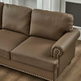 thumbnail image 3 of Modern Classic Design with Nails Living Room 2+3 Seater Sofa Fabric Couch,Upholstered Polyester (Brown), 3 of 11