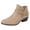 Beige, variant on Women Ankle Boots Buckle Studded Strap Sides Zippers Block Short Heel Booties KASHVI Light Brown Tan Camel 10