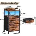 thumbnail image 3 of FURRIFIC Buro para Recámara con Estación De Carga, Mesa de Noche para Recámara con 2 Enchufes y 2 Puertos USB, Mesita De Noche, Muebles para Recamara, Mesa Auxiliar,Buro para Dormitorio y Sálon, 3 of 9