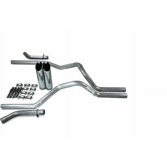 Ford F-150 87-97 2.5" Dual Exhaust Kits No Muffler Slash Tips Corner Exit