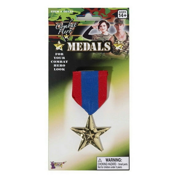 War Hero Costume Accessory Military Vet Star Medal