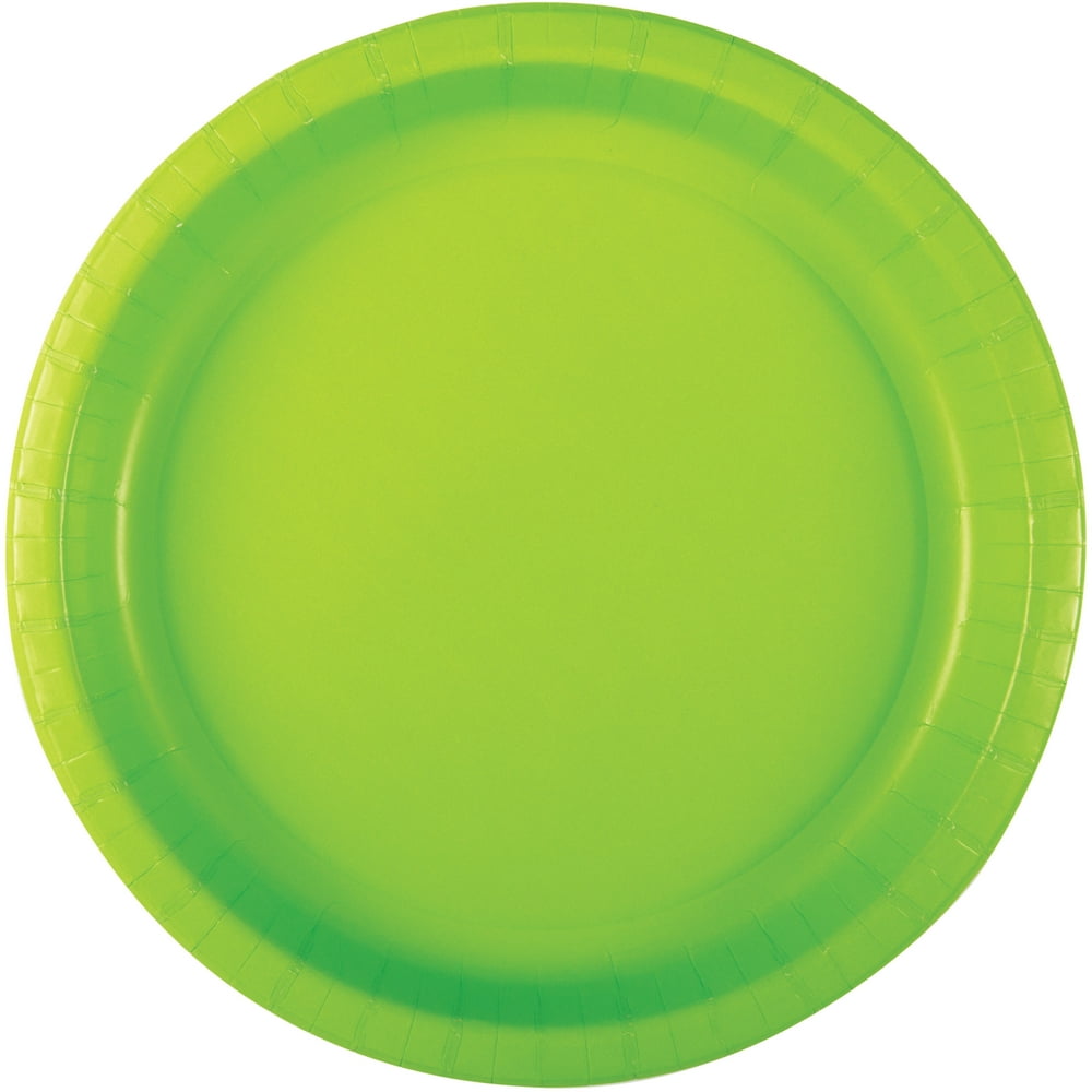 Neon Green Deep Paper Plates, 11.5in, 10ct