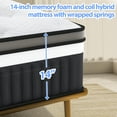 thumbnail image 5 of Queen Size Mattress in a Box, 14 Inch Hybrid Mattress with Gel Memory Foam and Pocket Springs, Medium Firm Feel, Cooling Comfort, Pressure Relief, Motion Isolation, CertiPUR-US Certified, 5 of 8
