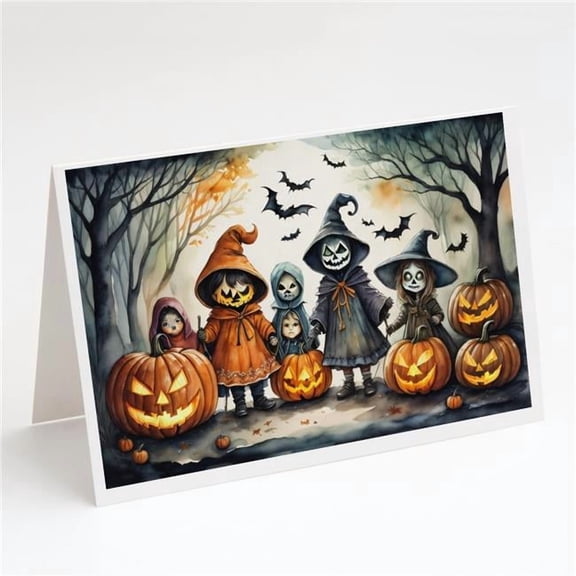Trick or Treaters Spooky Halloween Greeting Cards and Envelopes Pack of 8 7 in x 5 in