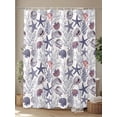 thumbnail image 4 of Fsddascl Vintage Coastal Shower Curtain Set - Small 36" x 72" Washable Bathtub Curtain with 12 Hooks, Starfish Coral Shell Conch Ocean Waterproof Fabric Stall Shower Curtains for Bathroom/Bathtub, 4 of 6