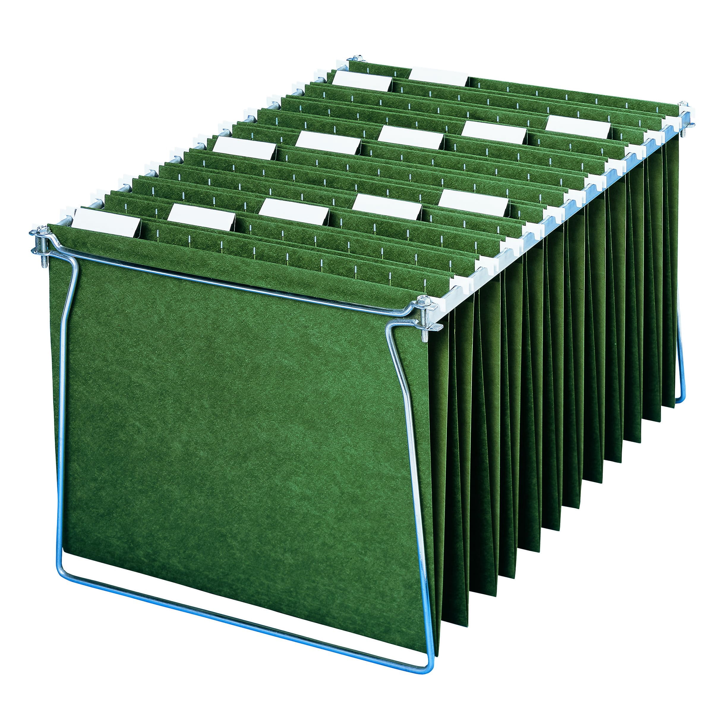 Hanging File Folder  1/5-cut Adjustable Tab Letter Size Standard Green Folders For Filing Cabinets Organizer 25 Count