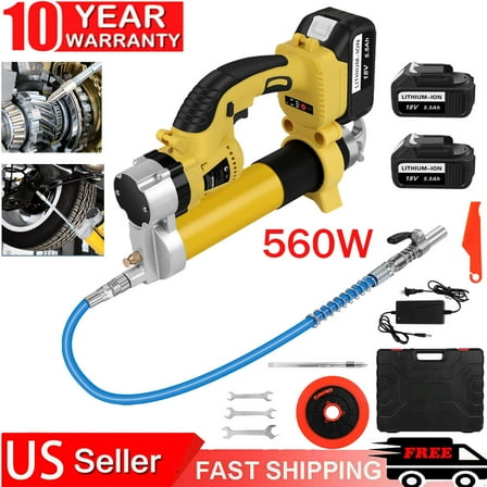 Electric Grease Gun Battery Operated Grease Gun with 2x 5500mAh Battery&Charger