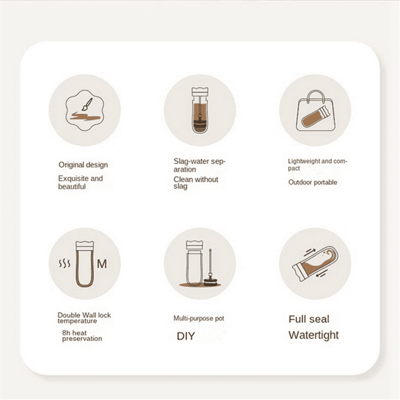 304 Stainless Steel Big Capacity Portable Tea and Water Separation Cup Coffee French Press