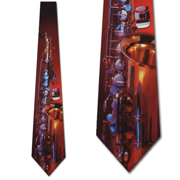Saxophone Necktie Mens Tie by Ralph Marlin