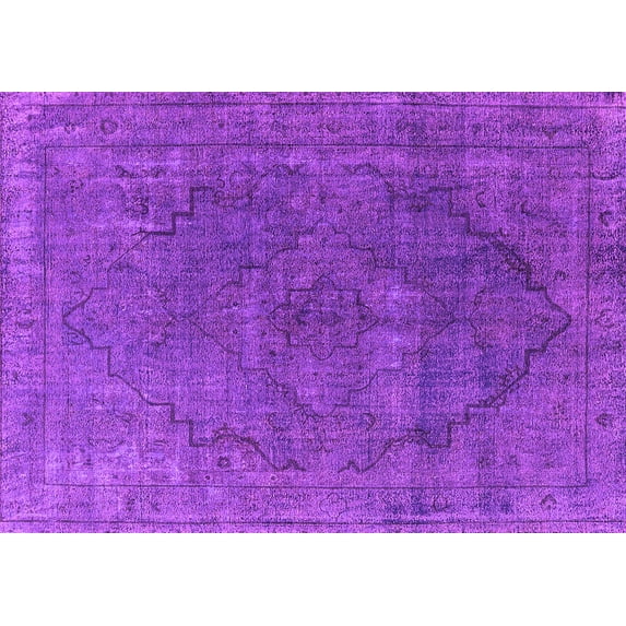 Ahgly Company Indoor Rectangle Oriental Pink Industrial Area Rugs, 7' x 10'