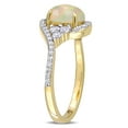 thumbnail image 3 of Everly Women's Opal and Sapphire 10k Yellow Gold Ring, 3 of 8
