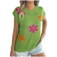thumbnail image 2 of Roncen Women's Cap Sleeve Sweater Vest Crew Neck Sleeveless Casual Knit Tops 2026 Summer Clothes, 2 of 8