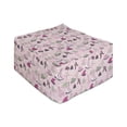 thumbnail image 1 of Winter Rectangle Pouf, Cozy Christmas Concept of Skates Socks Hats and Mittens, Under Desk Foot Stool for Living Room Office Ottoman with Cover, 25", Pale Reseda Green Rose, by Ambesonne, 1 of 4
